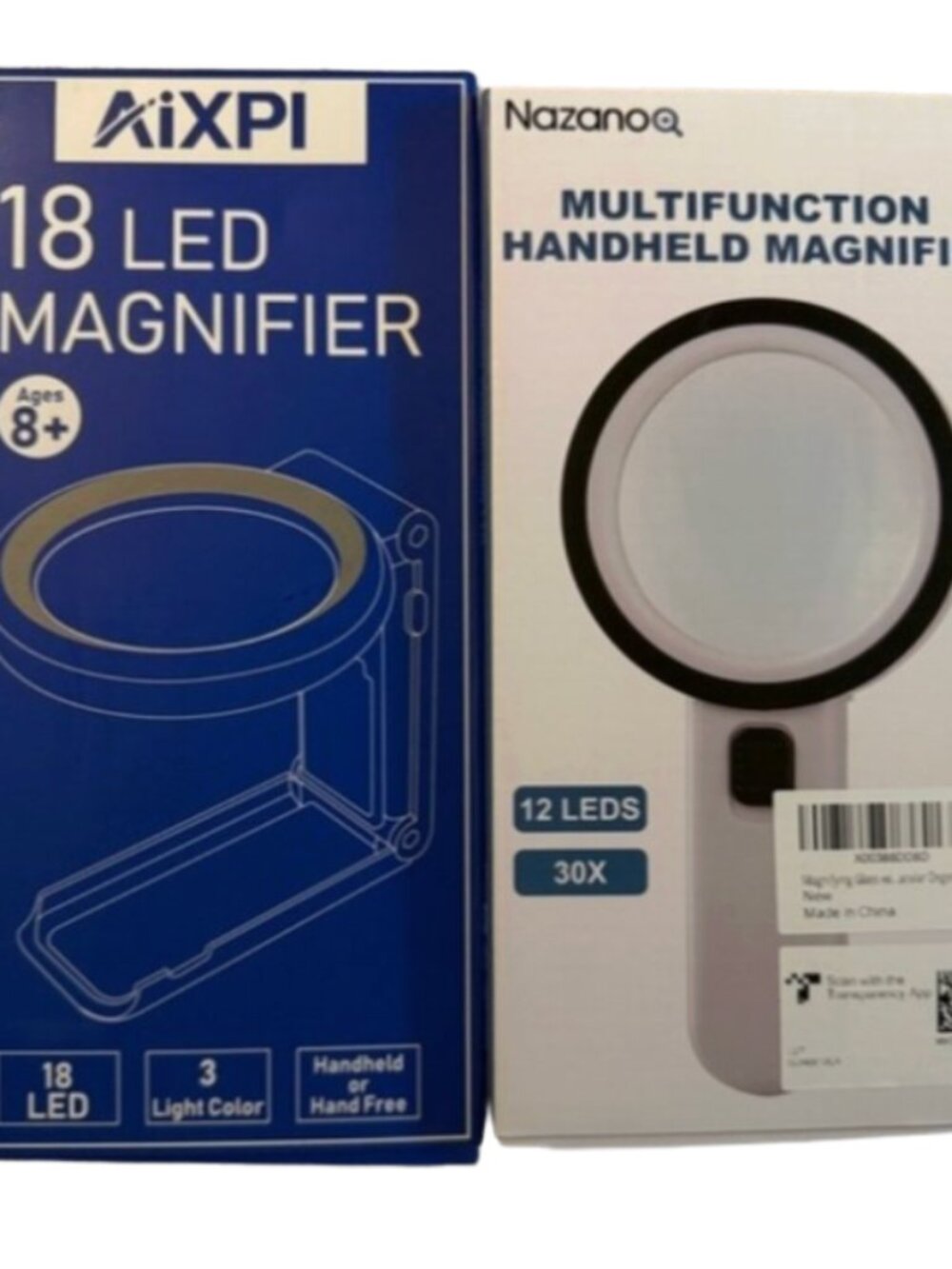 Set of 2 Handheld Magnifiers - LED lighting